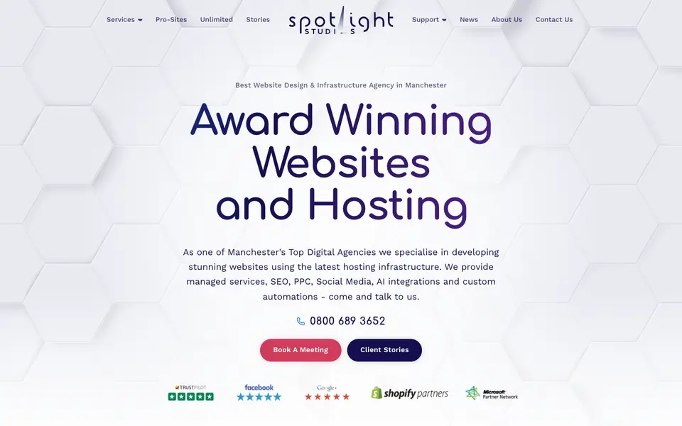 Home page of Spotlight Studios at spotlightstudios.co.uk