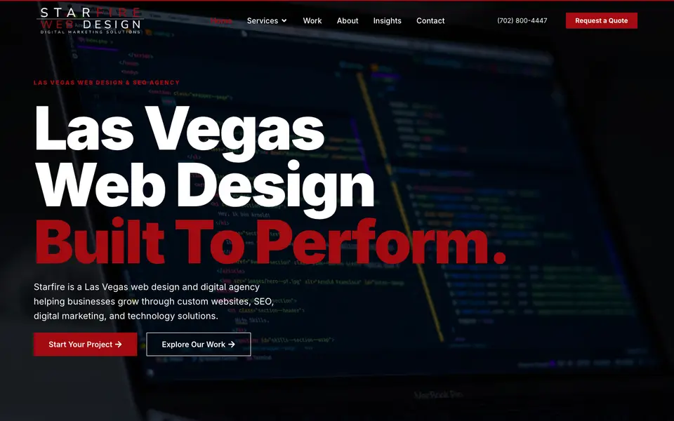 Home page of Starfire Web Design at starfirewebdesign.com