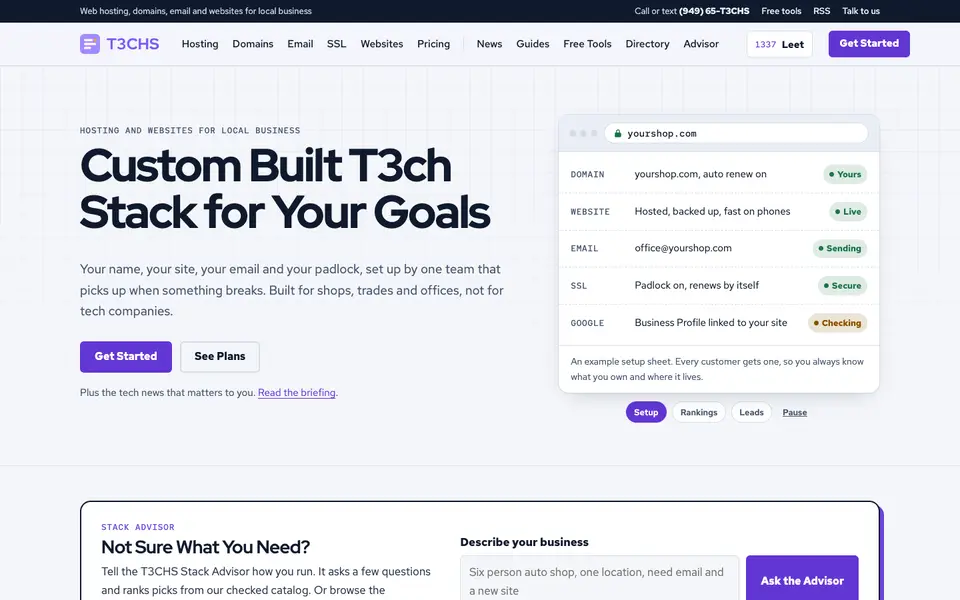 Home page of T3CHS at t3chs.com