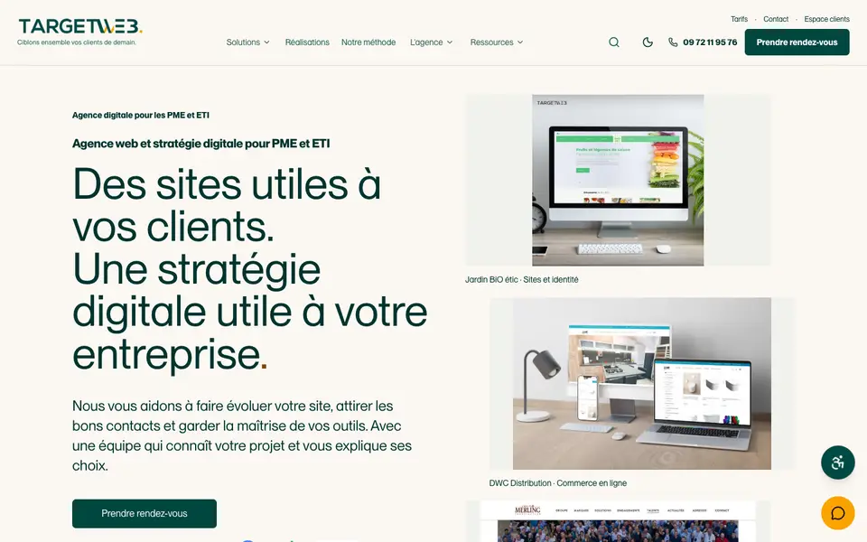 Home page of Target Web at targetweb.fr