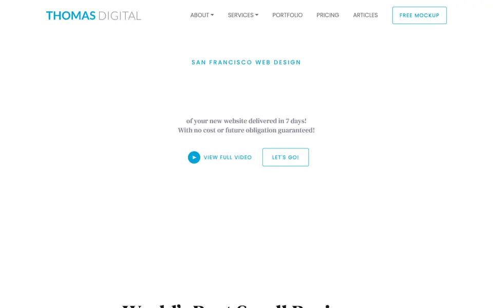 Home page of Thomas Digital at thomasdigital.com