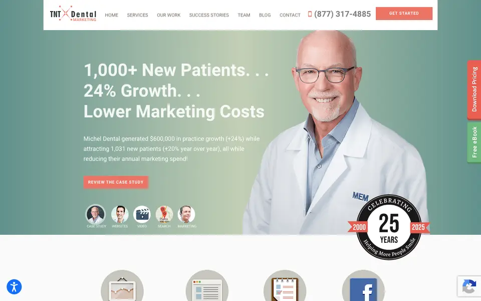Home page of TNT Dental at tntdental.com