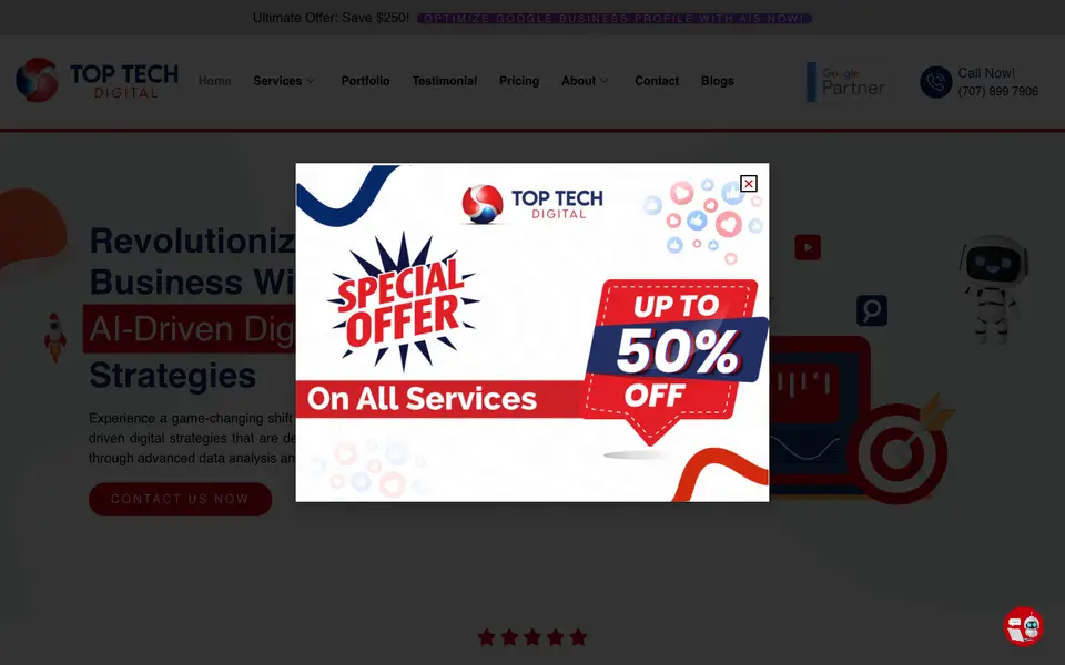 Home page of Top Tech Digital at toptechdigital.com
