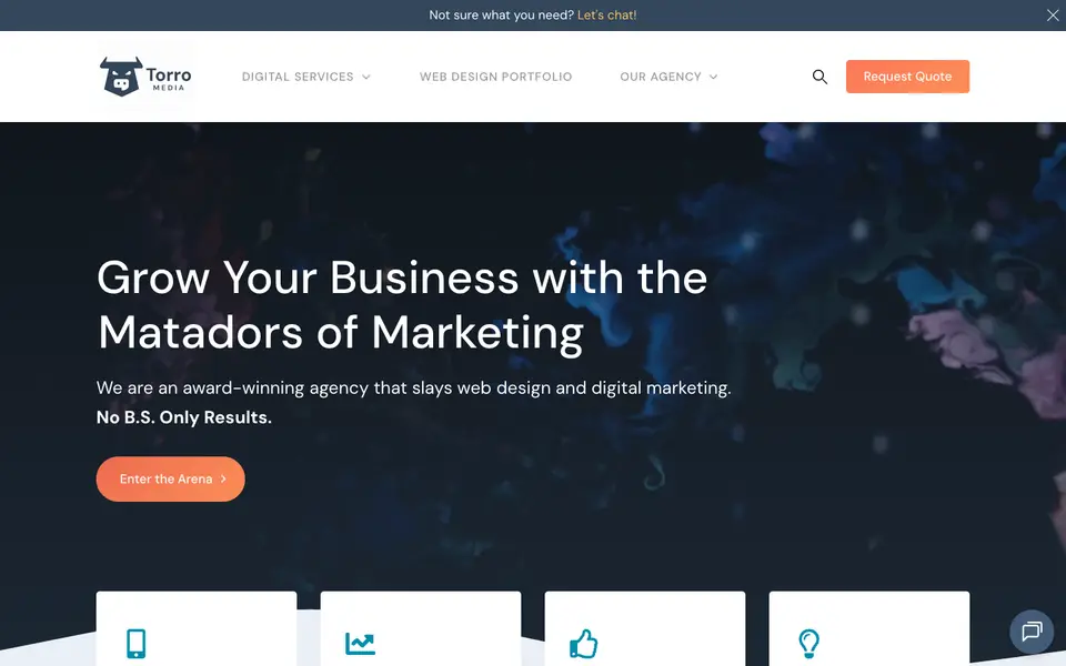 Home page of Torro Media at torro.io
