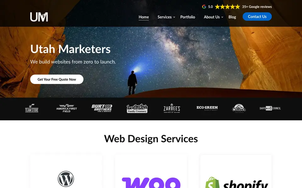 Home page of Utah Marketers at utahmarketers.com