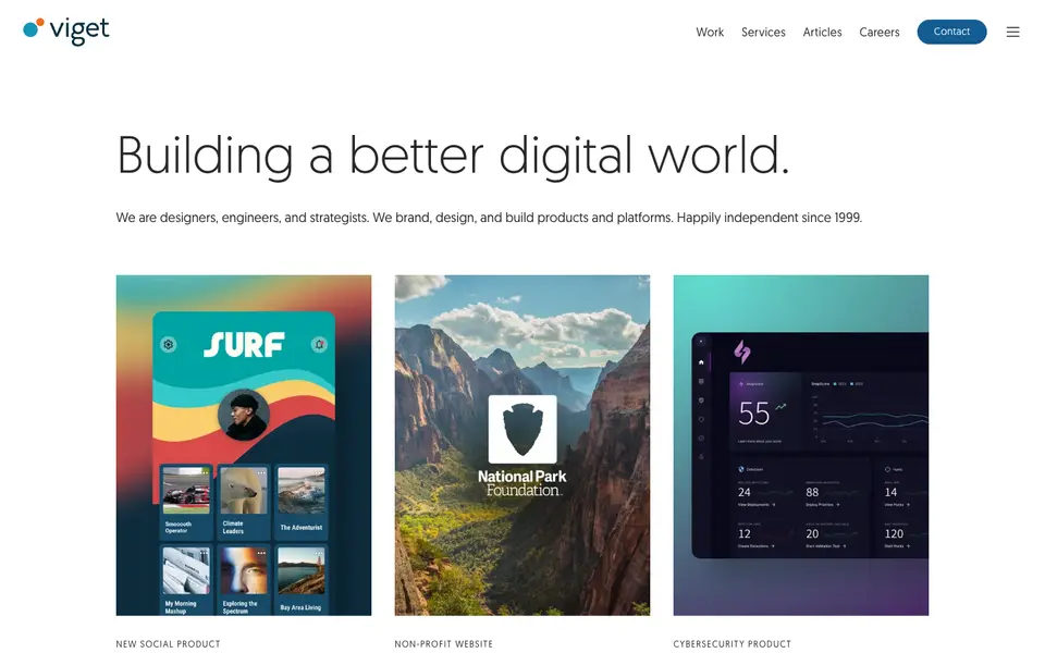 Home page of Viget at viget.com