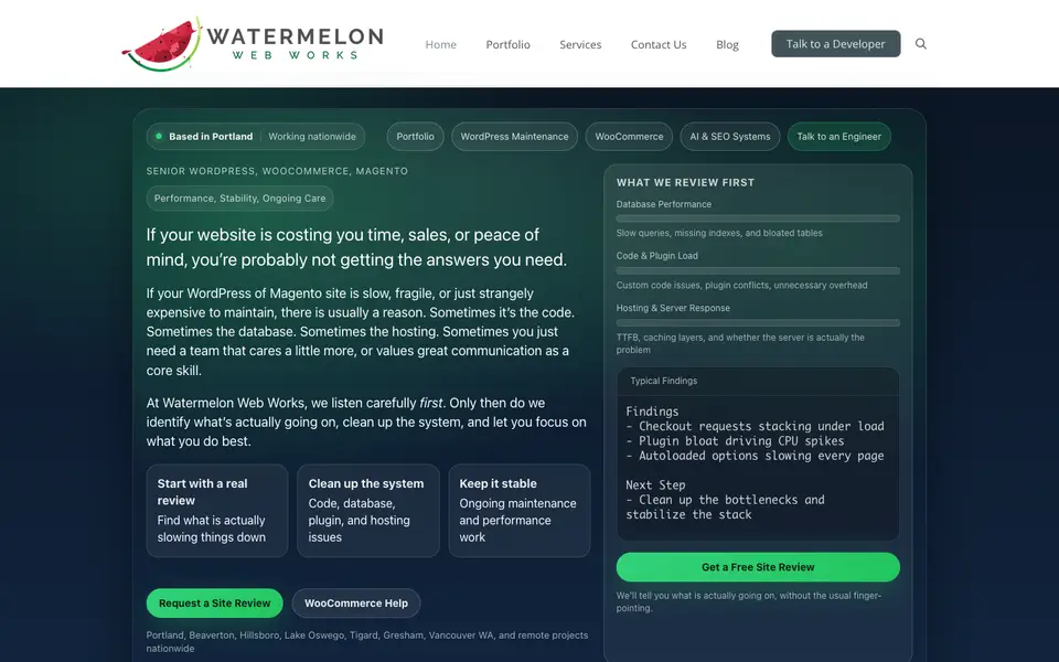 Home page of Watermelon Web Works at watermelonwebworks.com