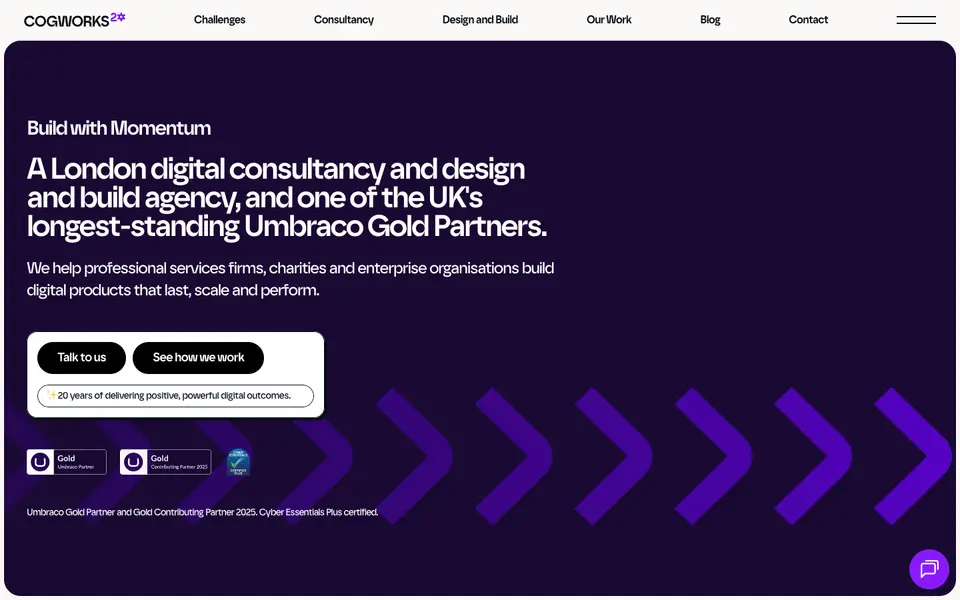 Home page of Cogworks at wearecogworks.com