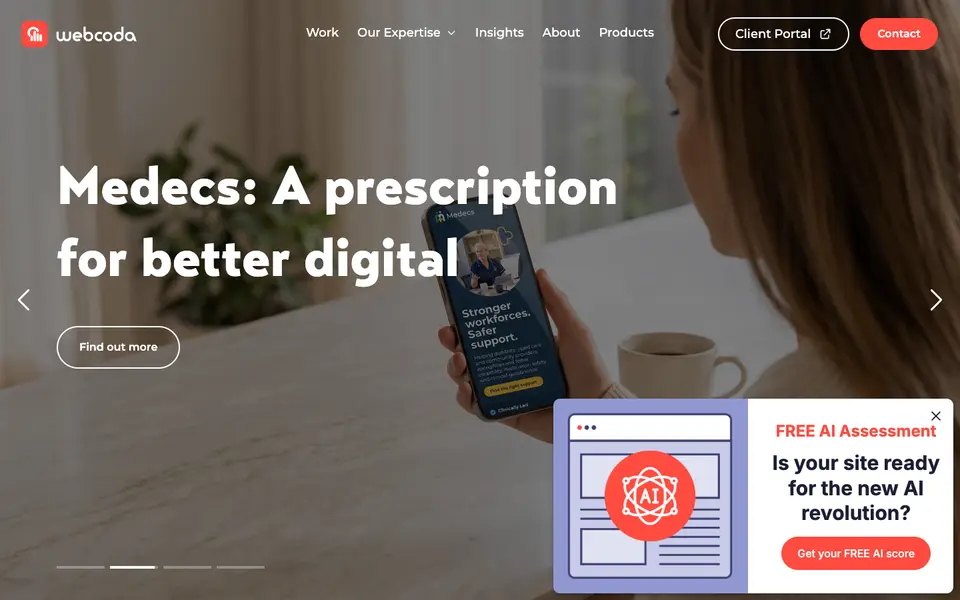 Home page of Webcoda at webcoda.com.au