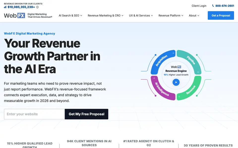 Home page of WebFX at webfx.com