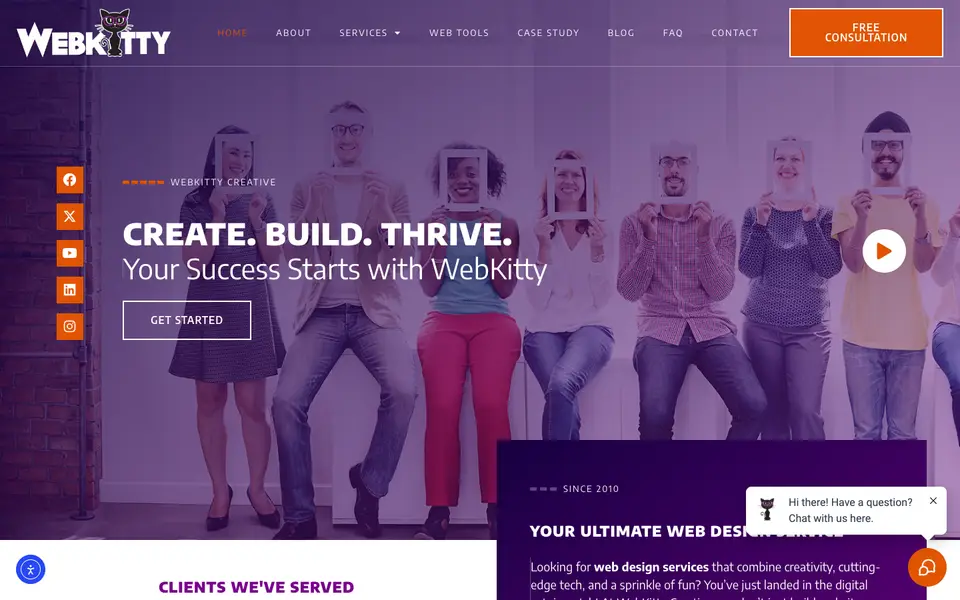 Home page of WebKitty Creative at webkittycreative.com