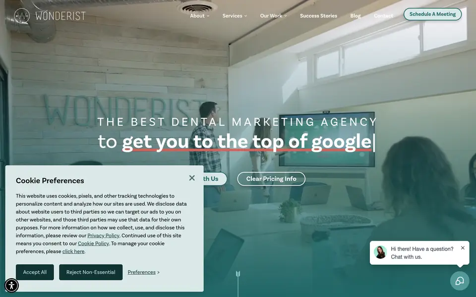 Home page of Wonderist Agency at wonderistagency.com