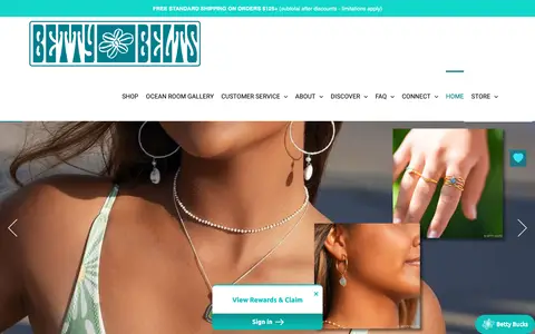 Home page of bettybelts.com, a client site credited to 1EZ Creative