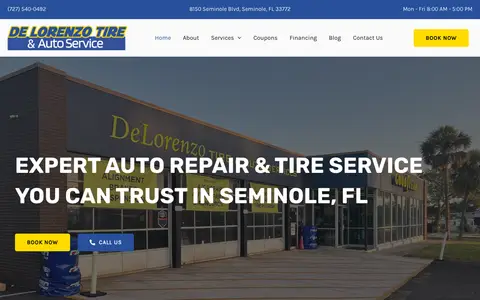 Home page of delorenzoauto.com, a client site credited to Accodelades