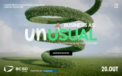 Home page of conferencia.bcsdportugal.org, a client site credited to ActiveMedia