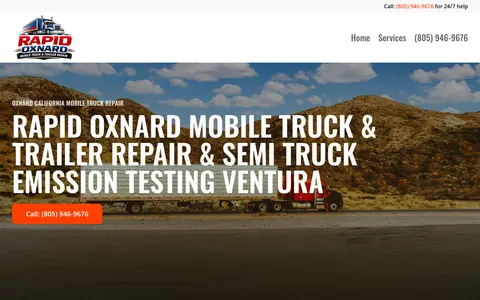 Home page of rapidoxnardmobiletruckrepair.com, a client site credited to Advantage Media Partners