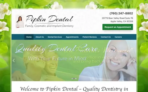 Home page of victorvalleydental.com, a client site credited to BNE Creative