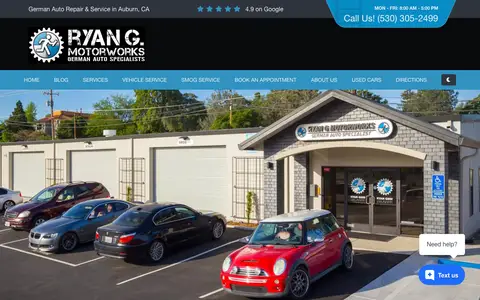 Home page of ryangmw.com, a client site credited to Boas Digital Solutions