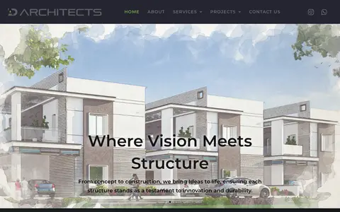 Home page of adarchitects.co.in, a client site credited to CGxperts