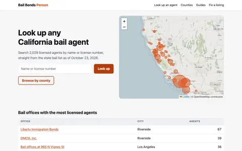 Home page of bailbondsperson.com, added by Clickflame