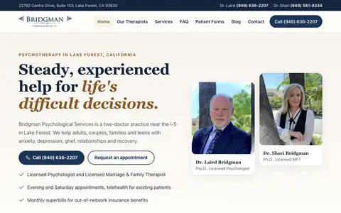 Home page of bridgmandocs.com, a client site credited to Clickflame