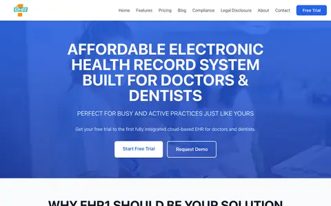 Home page of ehr-one.com, added by Clickflame