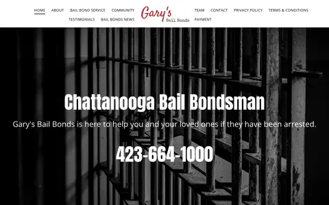 Home page of garysbonding.com, a client site credited to Flypaper