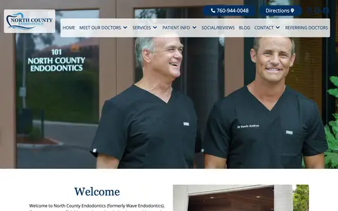 Home page of northcountyendo.com, a client site credited to Dentalfone
