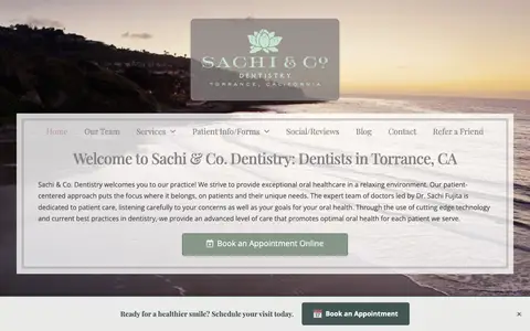 Home page of sachidentistry.com, a client site credited to Dentalfone