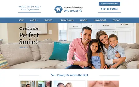 Home page of benjaminledds.com, a client site credited to DocSites