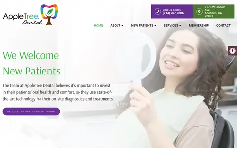 Home page of appletree.dental, a client site credited to Doctor Multimedia