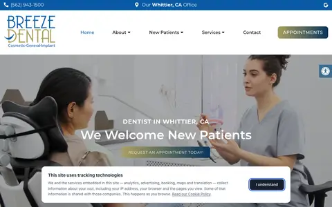 Home page of breeze-dental.com, a client site credited to Doctor Multimedia