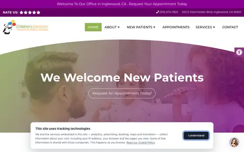 Home page of childrens-dentistry.biz, a client site credited to Doctor Multimedia