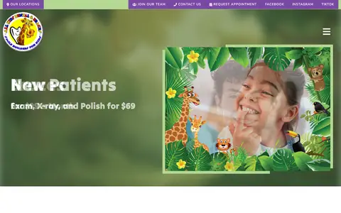 Home page of akidsdental.com, a client site credited to Doctors Internet