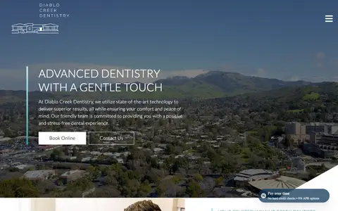 Home page of diablocreekdentistry.com, a client site credited to Doctors Internet