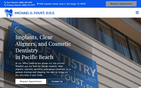 Home page of mgfdds.com, a client site credited to Doctors Internet