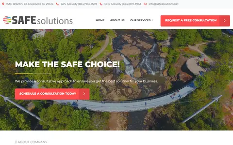 Home page of safesolutionspro.com, a client site credited to Drastic Impact