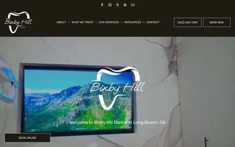 Home page of bixbyhilldental.com, a client site credited to Dr. Marketing