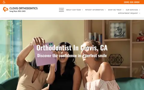 Home page of clovisbraces.com, a client site credited to Dr. Marketing