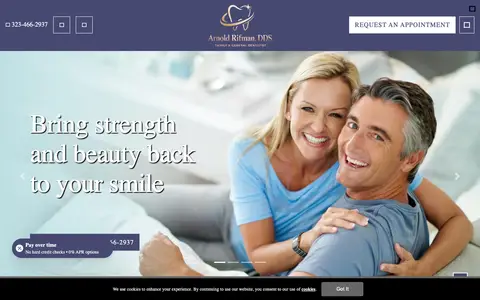 Home page of arnoldrifman.com, a client site credited to Ekwa Marketing