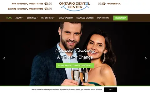 Home page of ontariodentalcenter.com, a client site credited to Ekwa Marketing