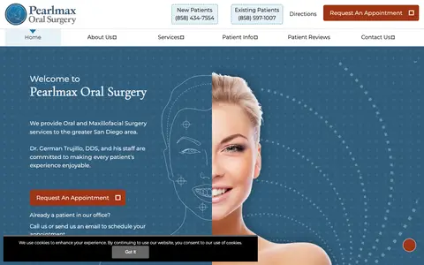Home page of pearlmax.net, a client site credited to Ekwa Marketing