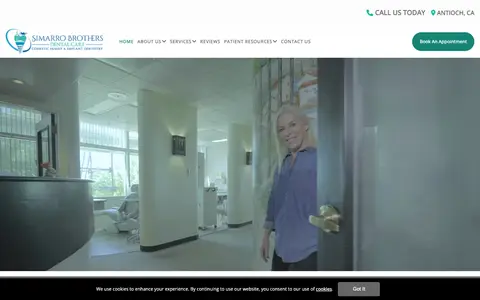 Home page of simarrobrothersdentalcare.com, a client site credited to Ekwa Marketing