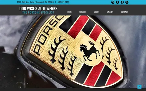 Home page of donsautowerks.com, a client site credited to First Day Social