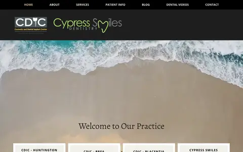 Home page of cdicdental.com, a client site credited to Great Dental Websites