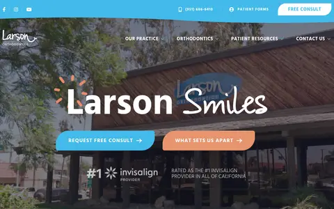 Home page of larsonortho.net, a client site credited to HIP Creative