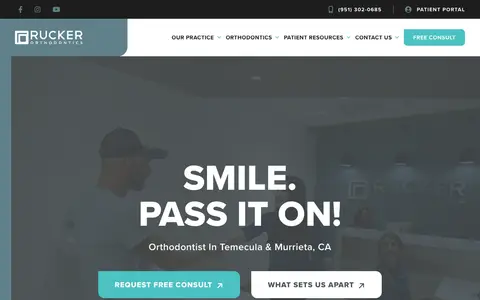 Home page of ruckerorthodontics.com, a client site credited to HIP Creative