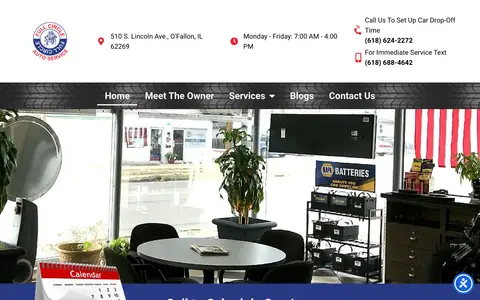 Home page of fullcircleautoservice.com, a client site credited to Hometown Marketing Group