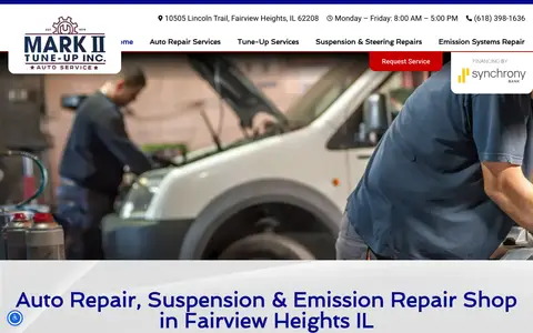 Home page of mark2tuneups.com, a client site credited to Hometown Marketing Group
