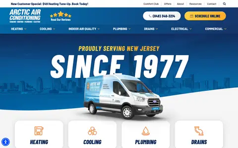 Home page of arcticac.com, a client site credited to Imagemakers